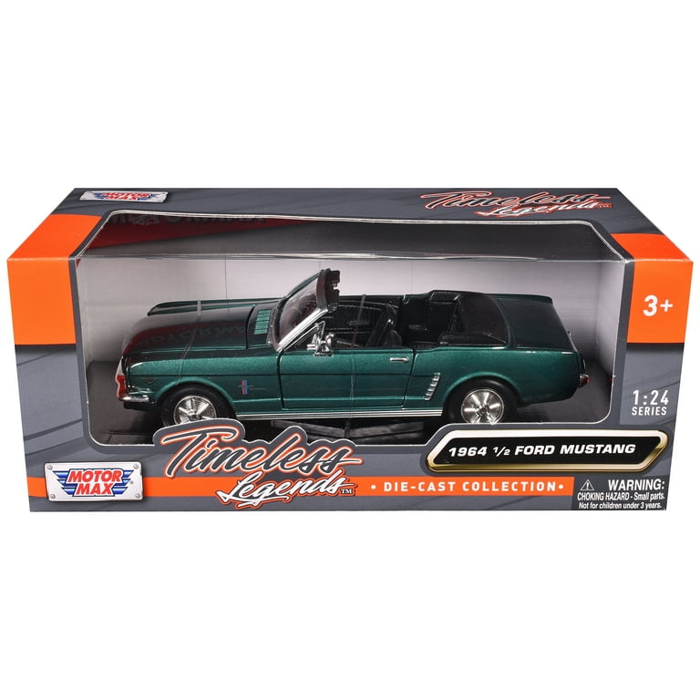1964 1/2 Ford Mustang Convertible Green Metallic 1/24 Diecast