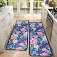 thumbnail image 4 of Kitchen Rugs Sets Of 2,Pioneer Flower Floral Print Pattern Anti Fatigue Kitchen Mat Rugs Non Slip Washable,Decorative Kitchen Floor Mats for Kitchen,Sink,Laundry,17"x47"+17"x47", 4 of 5