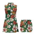 thumbnail image 3 of Yuyamidu Hawaiian Flowers Tennis Golf Dress Size M with Built in Shorts and Pockets Plumeria Womens Sleeveless Athletic Tennis Golf Dress Zip Up Sports Activewear Dresses, 3 of 7