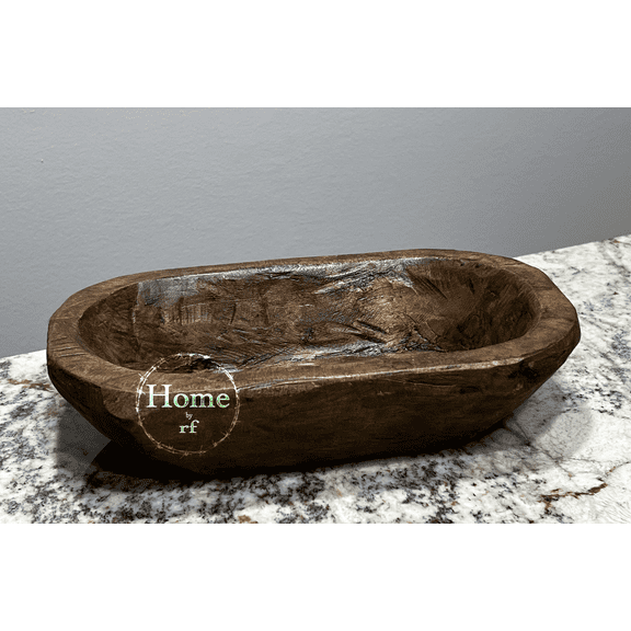 Small Wood Dough Bowl - Brown - Free Shipping - Home Decor - Centerpiece - Table Decor - Wood Tray