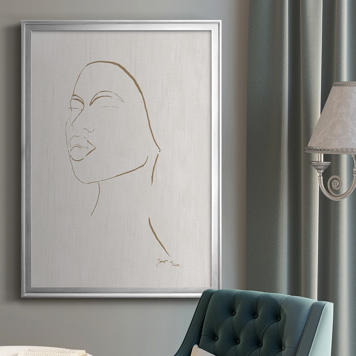 Portrait Sketch II Premium Framed Print - Ready to Hang