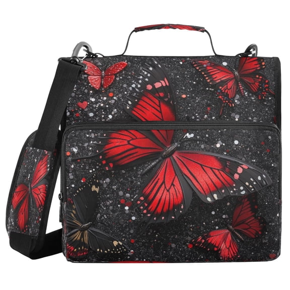 DIXRUYEE Zipper BinderTrapper of keeper Documents Organized Design Crimson Elegance Printed