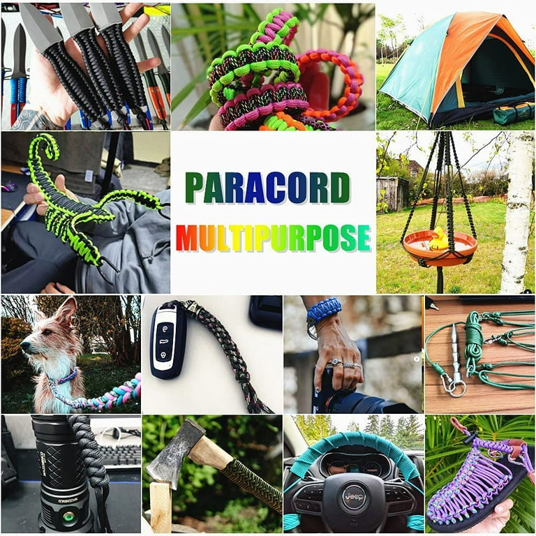 WEREWOLVES Paracord 550, 4MM Paracord 20 Colors & 2MM Micro Paracord Rope  10 Colors with Instructions Book, Paracord Bracelet Combo Crafting Kits