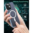 thumbnail image 6 of Magnetic Case for iPhone 14 Plus Case,[MIL-Grade Drop Tested & Compatible with MagSafe] Translucent Matte Back with Aluminum Alloy Keys 6.7 Inch, Light Blue, 6 of 12