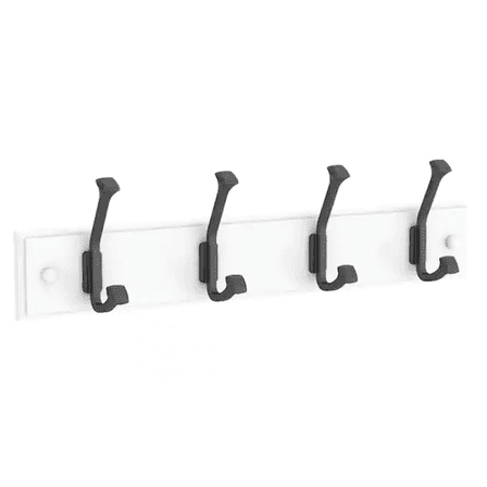 Liberty R44044H-PFB 18 Beveled 4-Hook Rail White & Matte Black Finish