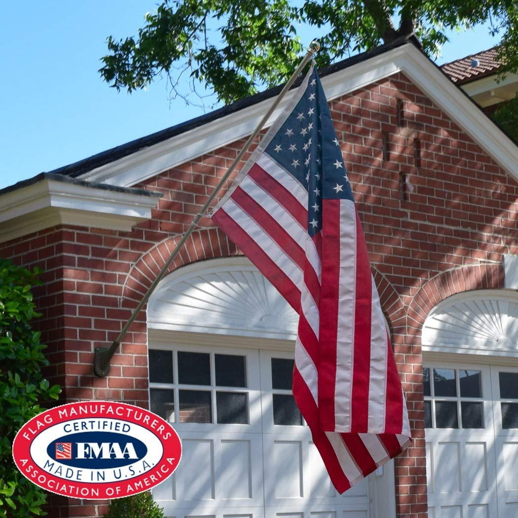 Valley Forge, American Flag, Spun Polyester 2-Ply, 3'x5', 100% Made in USA, Heavy-Duty Brass Grommets