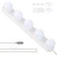 thumbnail image 1 of Mirror Light for Dressing Table, USB Led Mirror Light with 5 LED Bulbs 3 Color Modes for Bathroom Dressing Table Mirror Lighting, 1 of 5