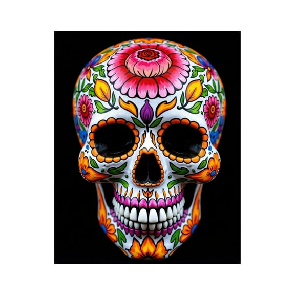 Paint by Numbers Kit for Adults, Colorful Floral Skull Art Paint by Numbers, Easy Paint by Numbers Kit for Adults Beginner, DIY Adult Paint by Number Kits on Canvas, Home Decor 12x16in