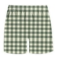 thumbnail image 3 of Ftwytp Men's Linen Shorts Striped Plaid Print Casual Drawstring Mid Elastic Waisted Beach Shorts Summer Athletic Gym Workout Track Shorts with Pockets, 3 of 4