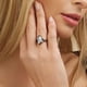 thumbnail image 2 of Anillo de oro negro con ópalo marqués ovalado en forma de S y circonita blanca, 2 of 5