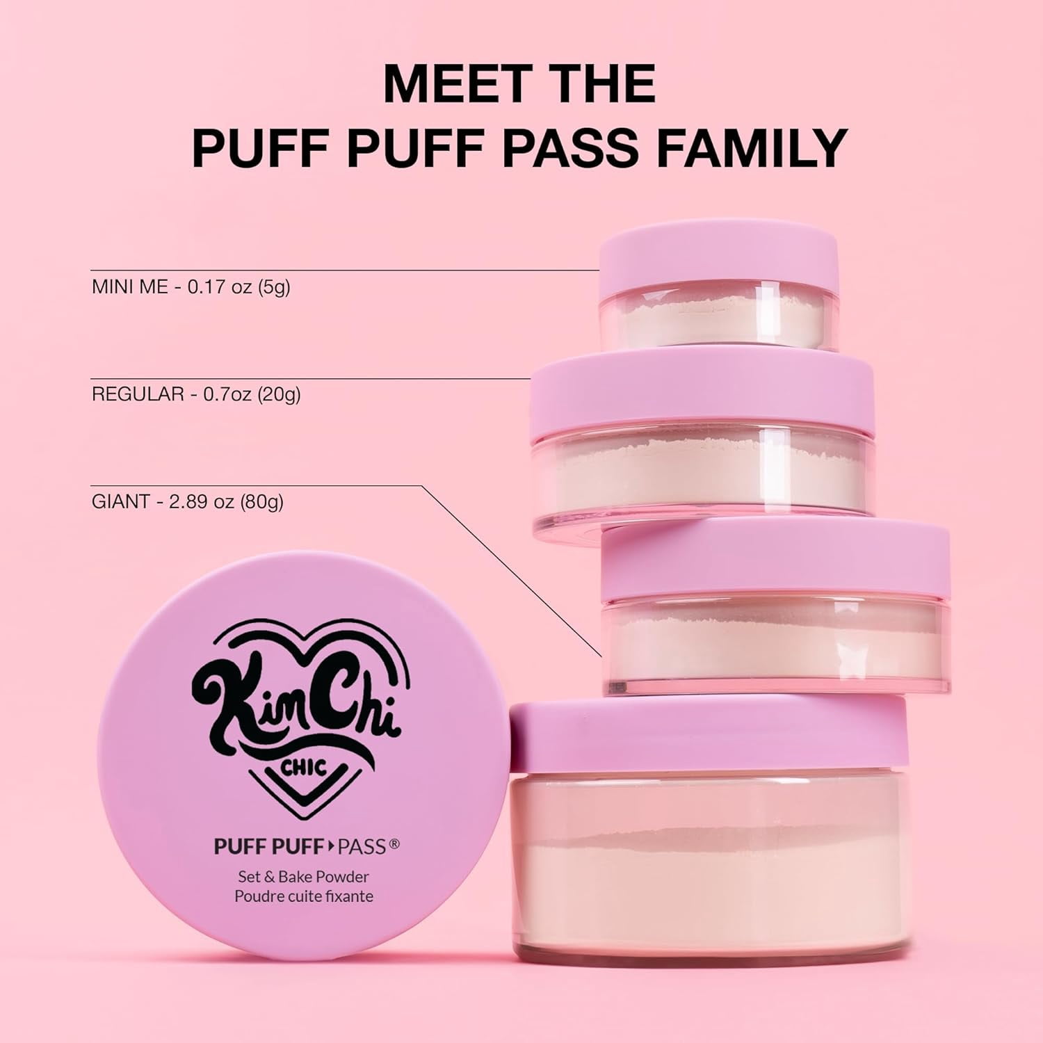 KimChi Chic Beauty Puff Puff Pass®, Set & Bake Powder, PPP03 Translucent, 0.85 oz (24 g)