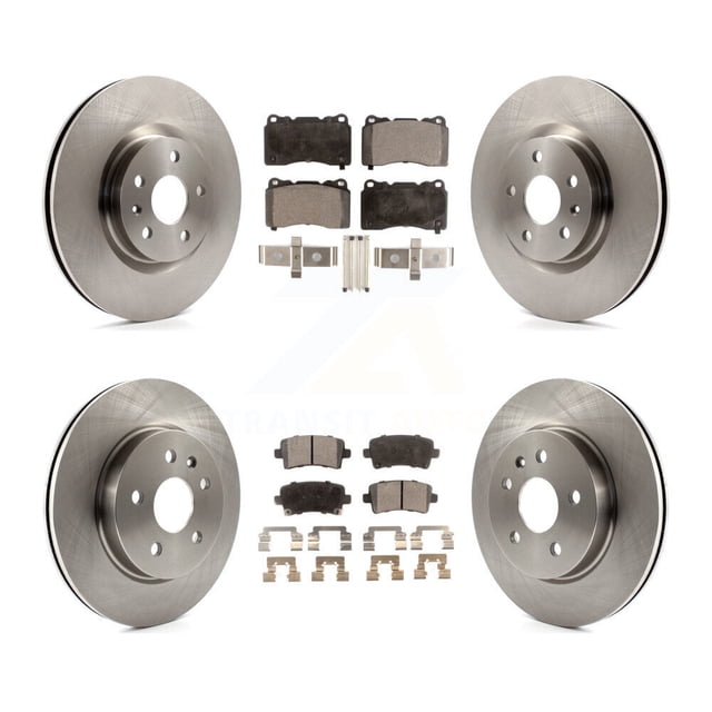 Transit Auto Front Rear Disc Brake Rotors and Semi-Metallic Pads Kit for Car Cadillac XTS K8F-100798