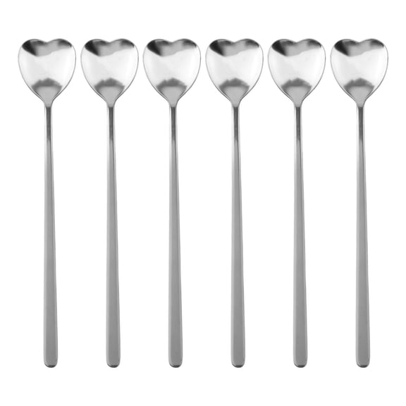 Heart shaped gold stainless steel spoon suitable for 6PCS of ice cream coffee