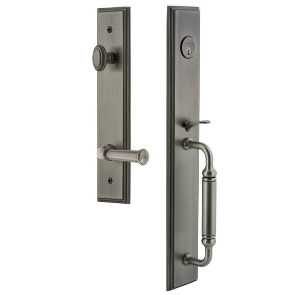 Grandeur Carcgrgeo_Eset_238_Rh Carre Solid Brass Rose Right Handed Keyed Entry Single