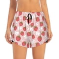 thumbnail image 2 of Goofa Floral Strawberr Printed Women 2 in 1 Running Shorts,Quick Dry Athletic Workout Shorts,High Waisted Athletic Shorts with Liner Pockets-Large, 2 of 9