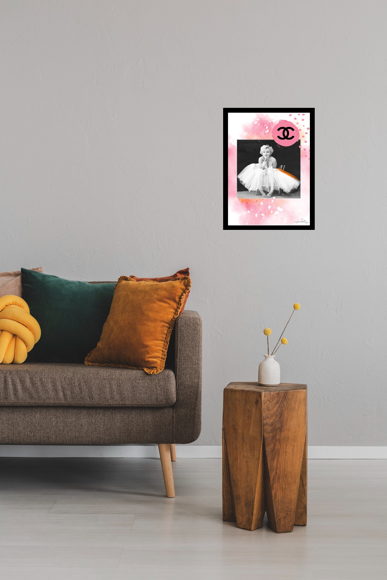 Venice Beach Collection's Marilyn Monroe Pink Innocence 14x18 Framed Print