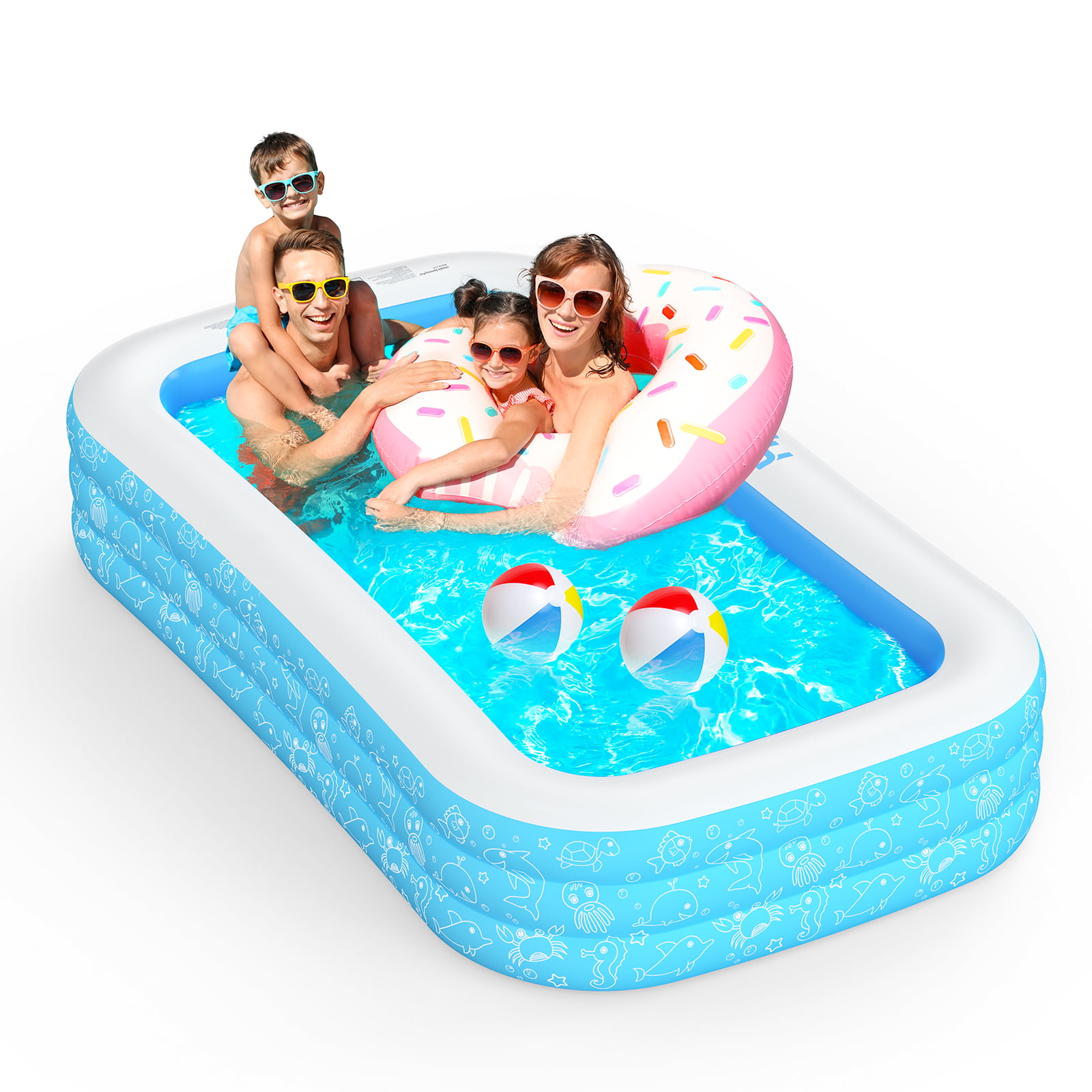 and Baby Ball Pit Hyvigor Inflatable Swimming Pool for Kids 95x56x22 Blow Up Rectangular Pools Above Ground for Adults & Kiddie Outdoor Big Rectangle Family Pool for Backyard Summer Water Games