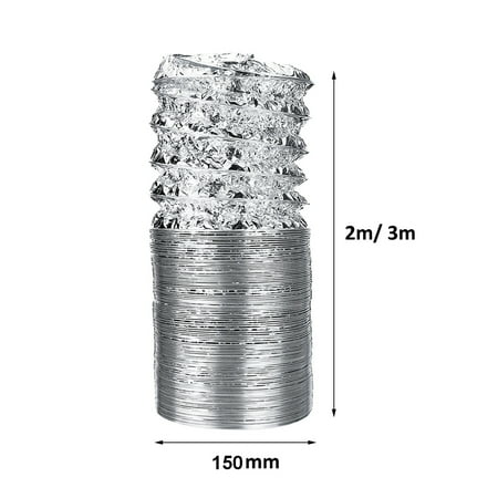 duct flexible pipe 150mm diameter ventilation hose air grow bathroom 4inch exhaust aluminum greenhouse 3m conditioning heating tent kitchen foil