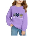thumbnail image 2 of WEIYLL Hoodies for Girls Hanukkah Menorah Print Warm Crewneck Long Sleeve Purple Going Out Fall Tops for 18-24 Months, 2 of 3