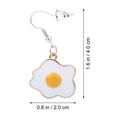 thumbnail image 2 of 1 Pair Poached Egg Dangle Eardrop Earrings Food Charm Excellent Ear Jewelry Gift, 2 of 8