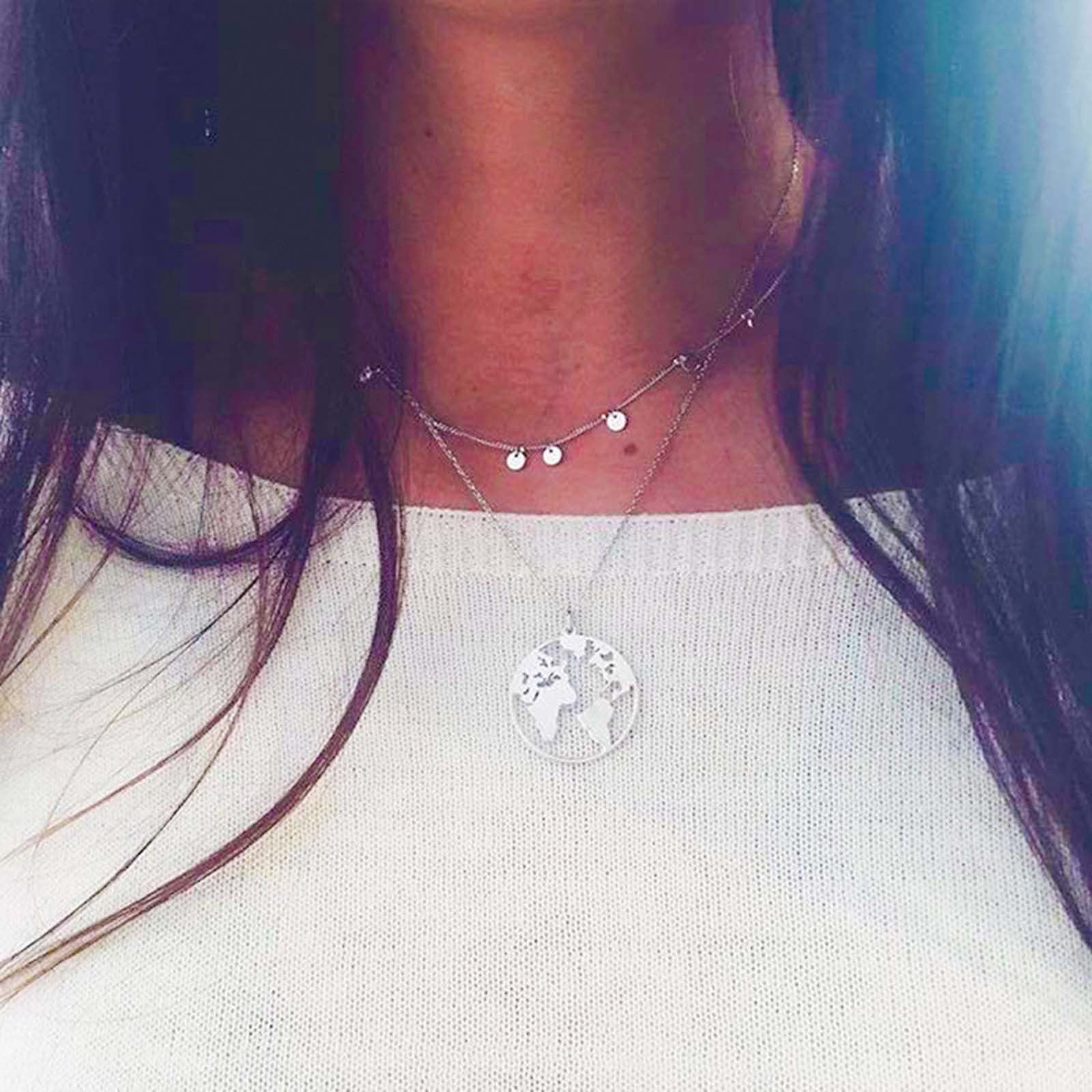 Charm Women Gold Chain Bid Statement Star Moon Pendants Choker Necklace Jewelry 