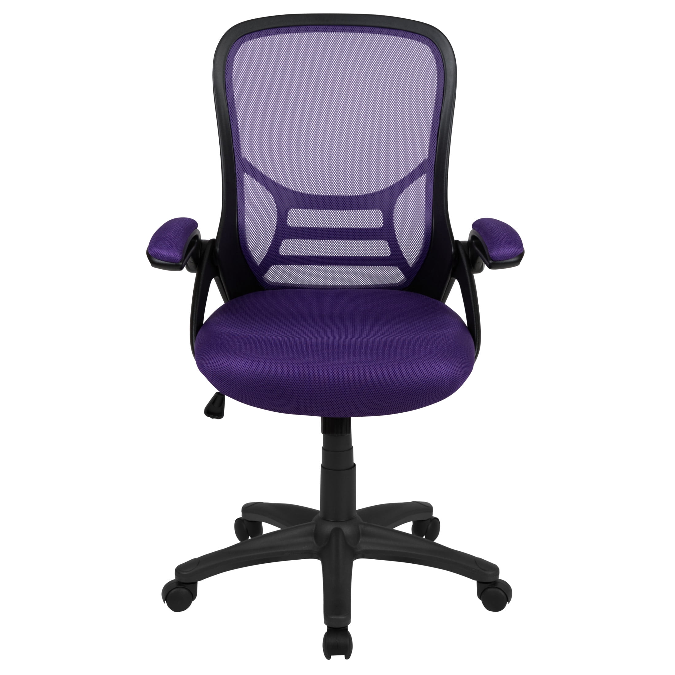 Flash Furniture Porter Ergonomic Mesh High-Back Swivel Office Chair with Flip-Up Armrests, Purple
