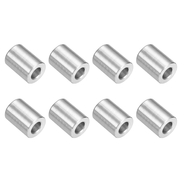 8 Pcs Entretoises en Acier Inoxydable 304 1/2 Pouces OD x 1/4 Pouces ID x 5/8 Pouces Longueur(12x6x16mm) Vis Support de Bague Finition Simple Non Filetée Entretoises Rondes en Métal pour Vis M3 Boulons et Tringles, Argent