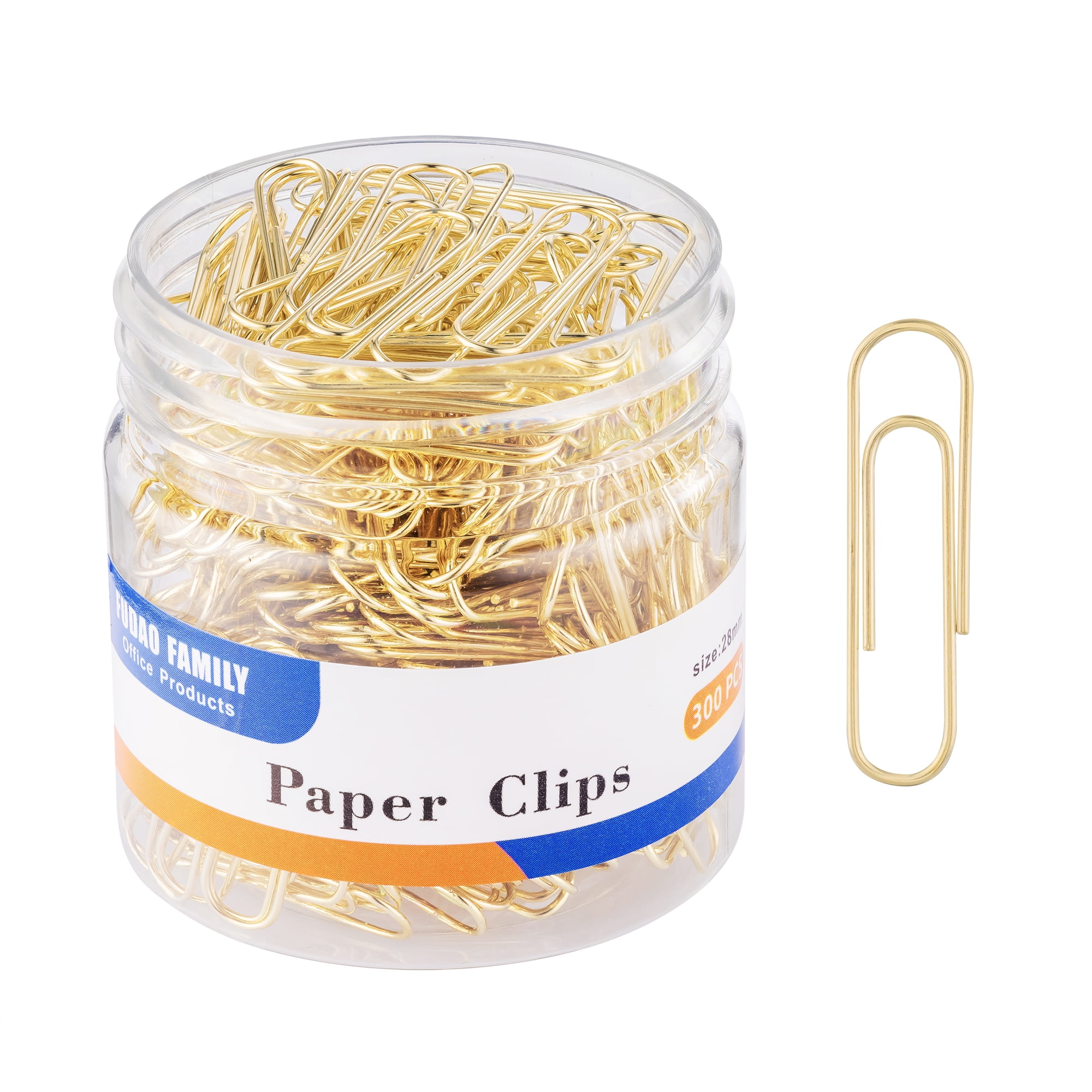 FUDAO FAMILY Paper Clips, 300-Count, Paperclips, Paper Clip, Gold Paper