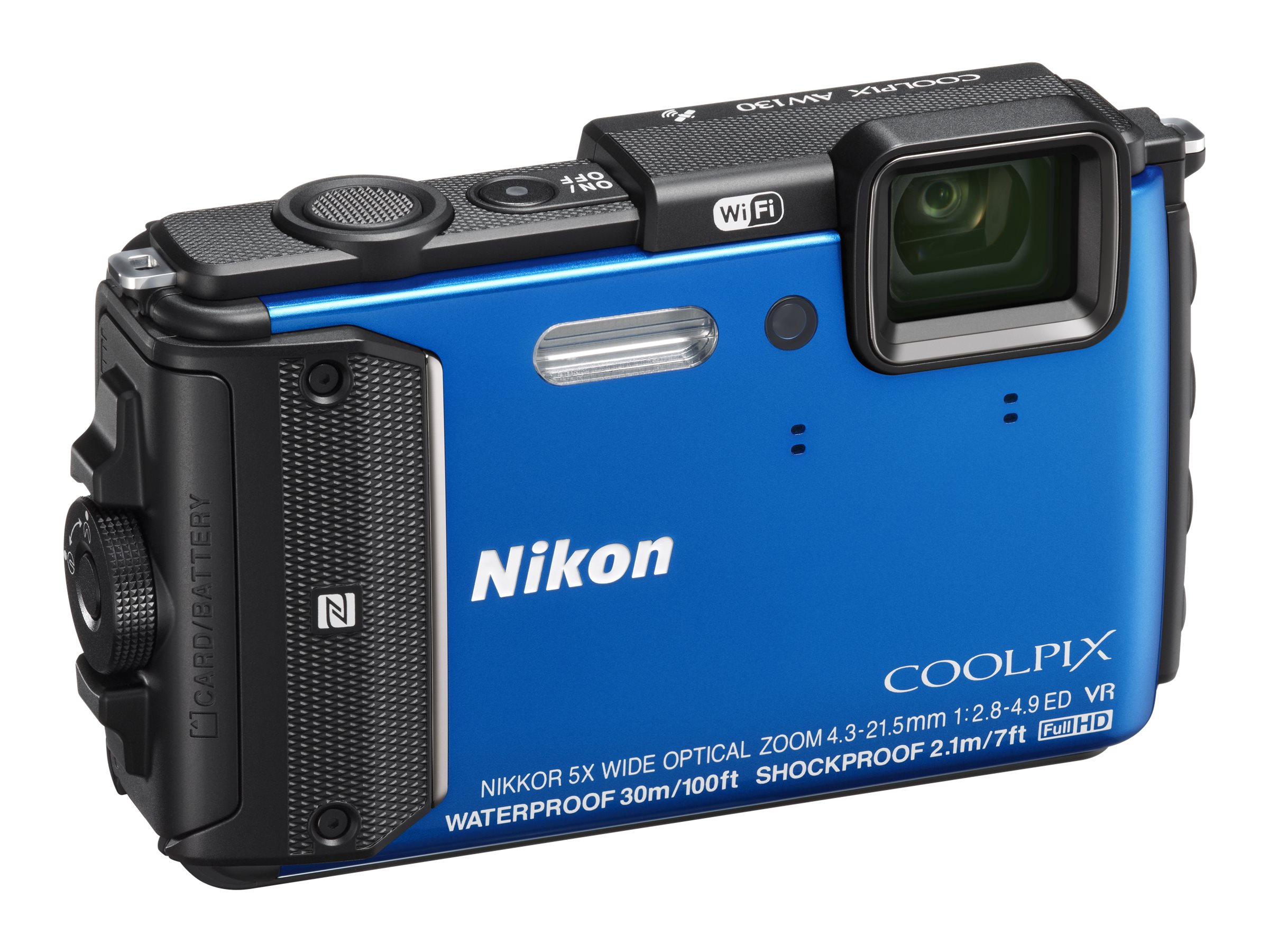 Nikon Coolpix AW130 16 Megapixel Compact Camera, Blue