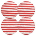 thumbnail image 2 of Ryvnso Red and White Stripes Round Plate Mats Dining Table Placemat Set of 6 for Holiday Decoration, 2 of 7