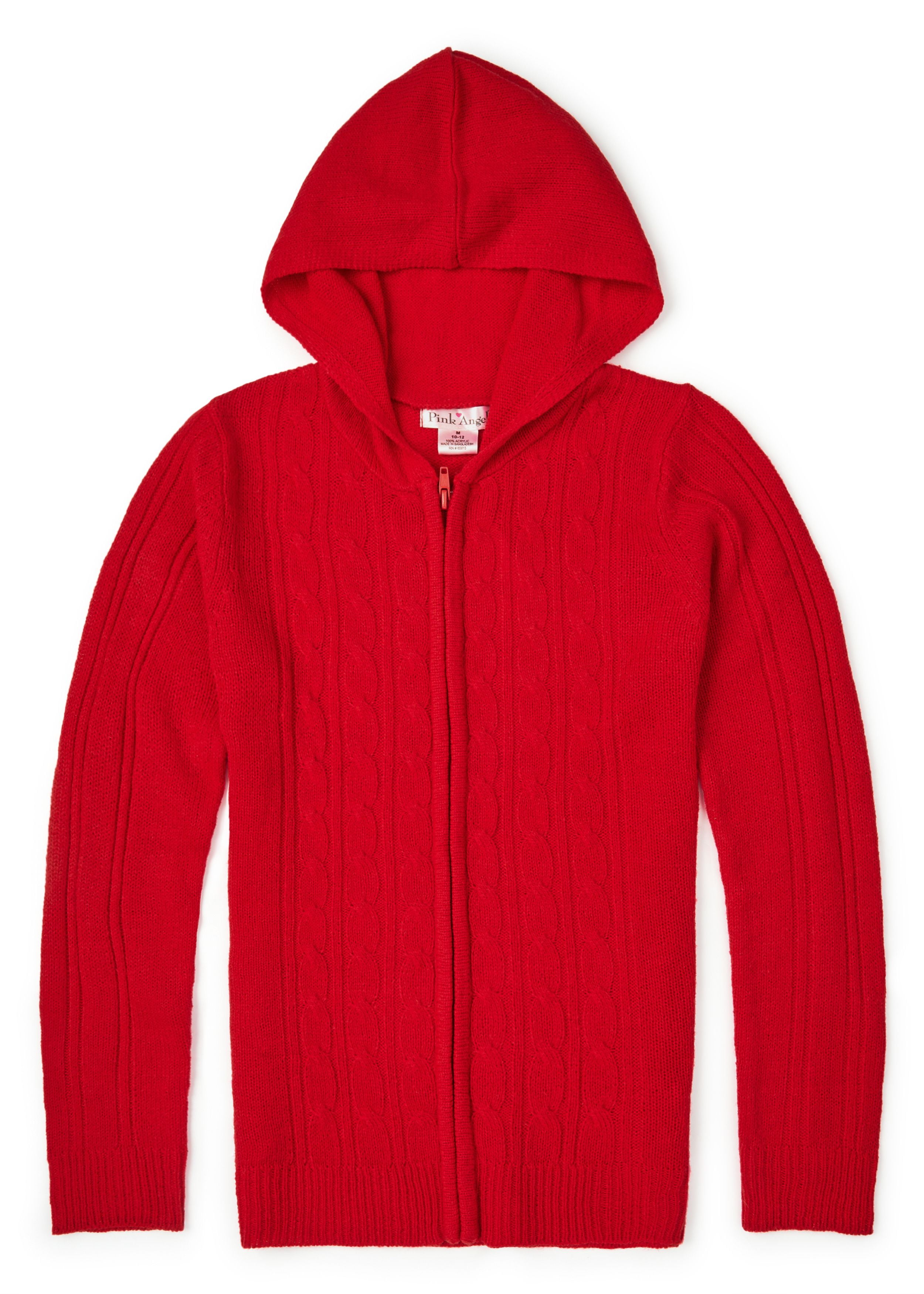 Pink Angel Girls Cable Knit Zip Up Sweater Sizes 4 16 Walmart