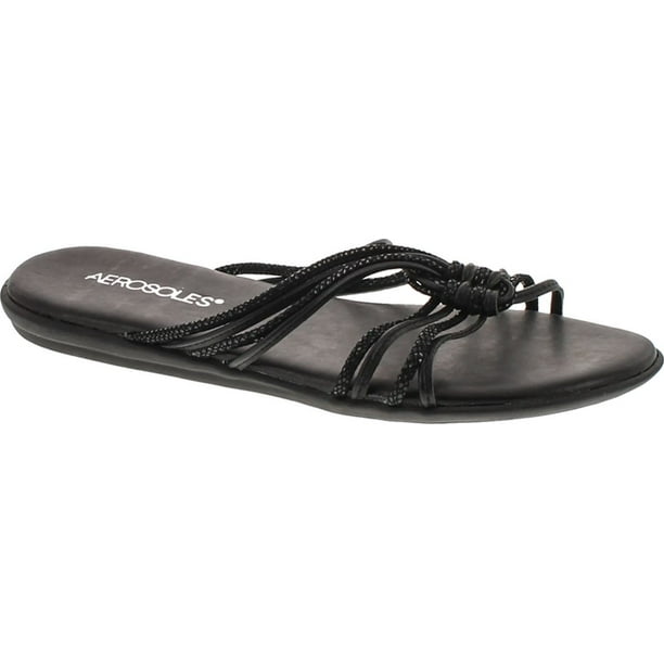 aerosoles black flat sandals