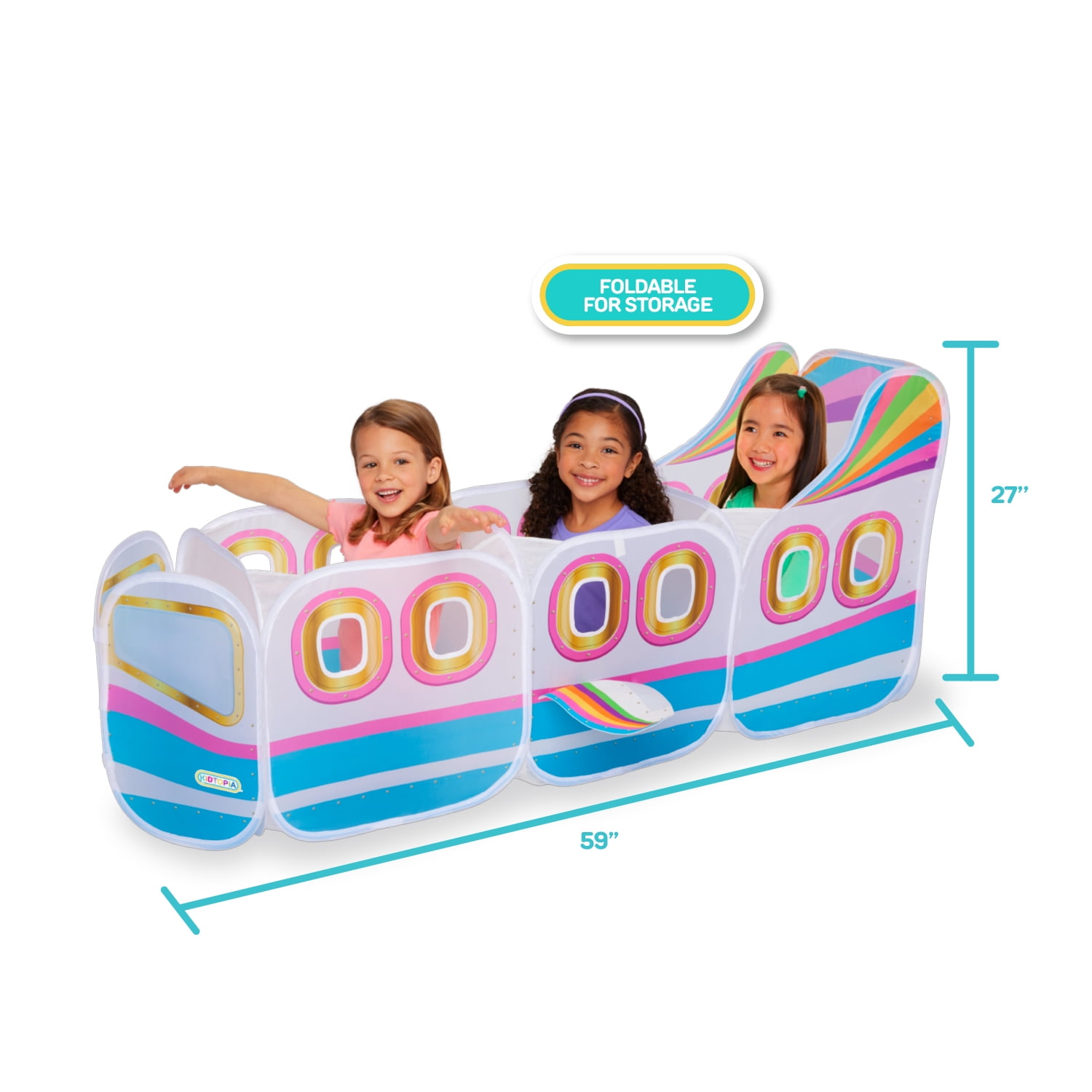 Kidtopia Little Flyer Airplane Play Set with 17 Pieces & Pop-Up Tent for Kids Age 3+