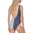 thumbnail image 3 of Tommy Hilfiger SAIL AWAY STRIPE SKY CAPTAIN Colorblock One-Piece Swimsuit, US 16, 3 of 3