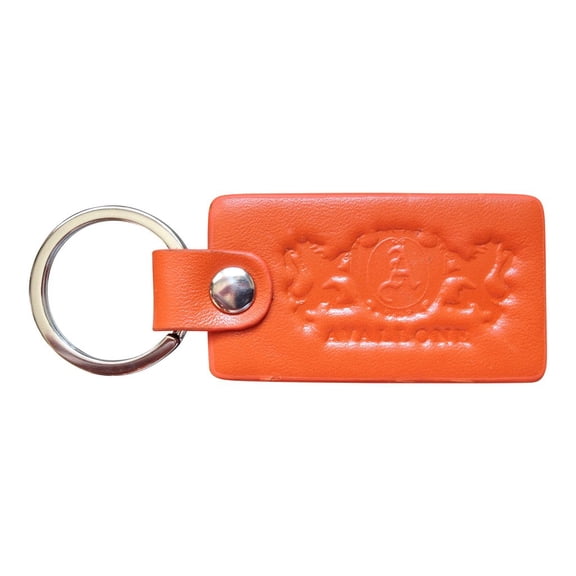 Avallone Napa Keychain - Orange Handmade Italian Napa Leather - NLK01