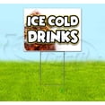 thumbnail image 1 of Ice Cold Drinks (18" x 24") Yard Sign, Includes Metal Step Stake, 1 of 6