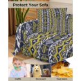thumbnail image 4 of Yellow Aztec Sofa Covers for 3 Cushion,Washable Couch Cover for Sectional Sofa Slipcovers with Tassel,Southwest Geometric Antique Oriental Stripes Loveseat Covers Futon Cover Throw Blanket 71x118, 4 of 8