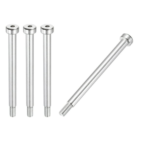 4 Pcs 304 Stainless Steel Shoulder Bolt 6mm Shoulder Dia 60mm Shoulder Length M5x0.8 Thread Hex Socket Shoulder Bolts for Hydraulic Injection Molding Machinery Industries