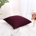 thumbnail image 3 of PiccoCasa 18'x18' Decorative Throw Pillow Cover Stretch Spandex Sofa Cushion Cover, Burgundy, 3 of 8