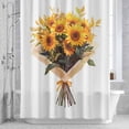 thumbnail image 2 of Summer Sunflower Shower Curtain for Bathroom, Watercolor Vintage Yellow Floral Waterproof Cloth Fabric Bathroom Accessories Set with 12 Rust Proof Plastic Hooks, 36"x78", 2 of 9