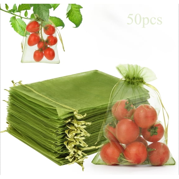 Fruit Protection Bags Green Fruit Trees Mesh Bags 6×8in 50pcs