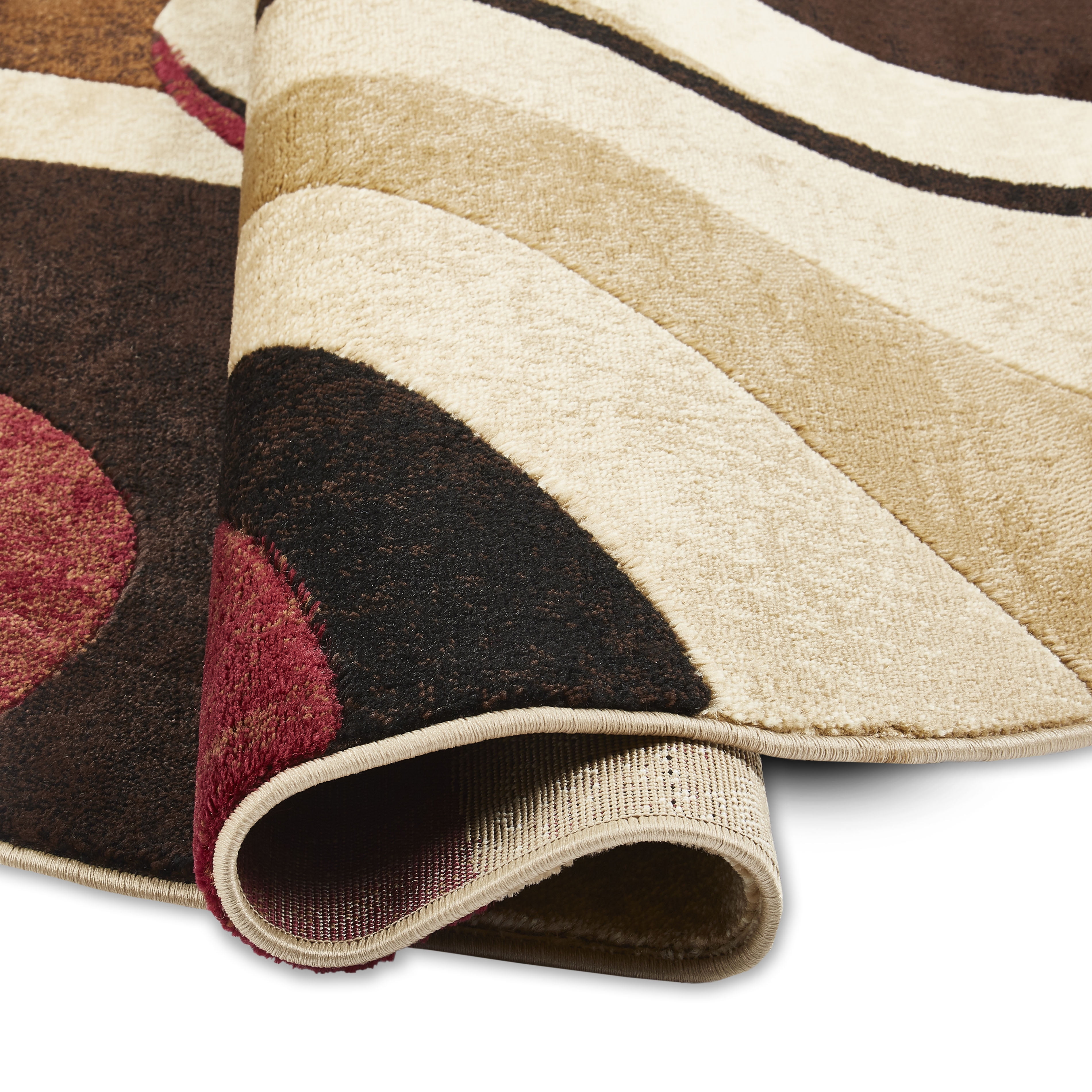 Home Dynamix Tribeca Slade Contemporary Abstract Area Rug, Brown/Red, 5'2" Round