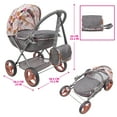 thumbnail image 2 of 509 Crew: Melange Flora - Deluxe Doll Pram - Matching Shoulder Bag, Toy Accessory For Dolls Up To 18", Foldable Design, Removable Bassinet, Kid Age 3+, 2 of 6
