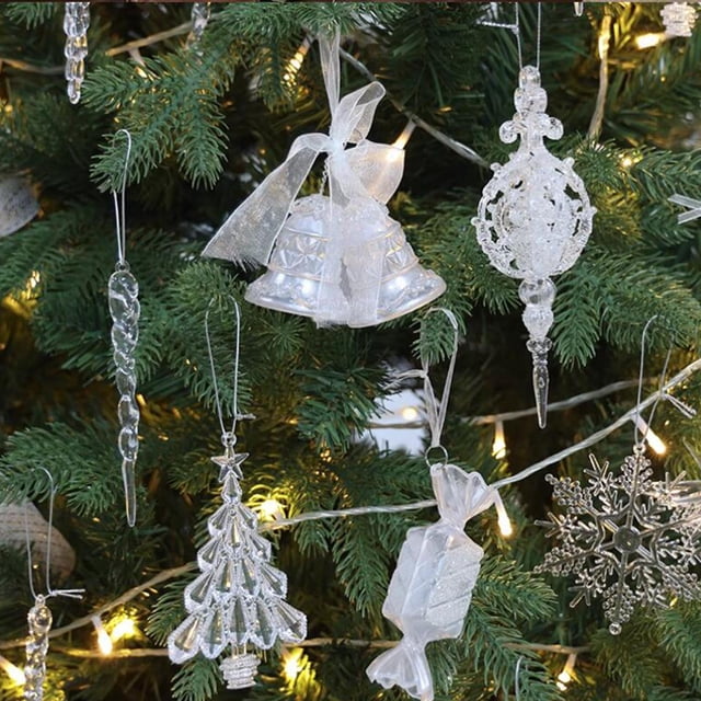 Adorno navideño colgante Macarena de acrílico con cinta transparente Campana