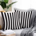 thumbnail image 2 of Throw Pillow Covers 16x16 Inch Set of 2, Simple Black White Stripes Waterproof Outdoor Pillow Covers, Modern Stripes Decorative Cushion Pillowcases for Couch, Sofa, Bed, Garden, Patio, 2 of 9