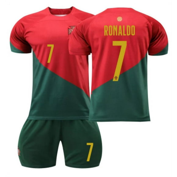 Kids Soccer Jersey for Boys Girls World Cup Portugal home No.7 RONALDO Youth Uniform Football Shirt