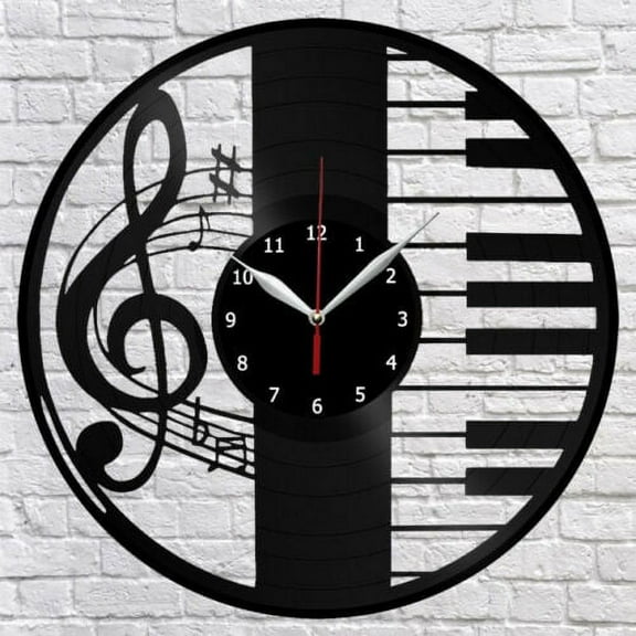 Piano Vinyl Record Wall Clock Original gift Vintage Wall Art Design