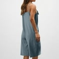thumbnail image 5 of LADIGASU Women's Solid Color Loose Sleeveless Pocket Wide Leg Shorts Jumpsuit Overalls, 5 of 7