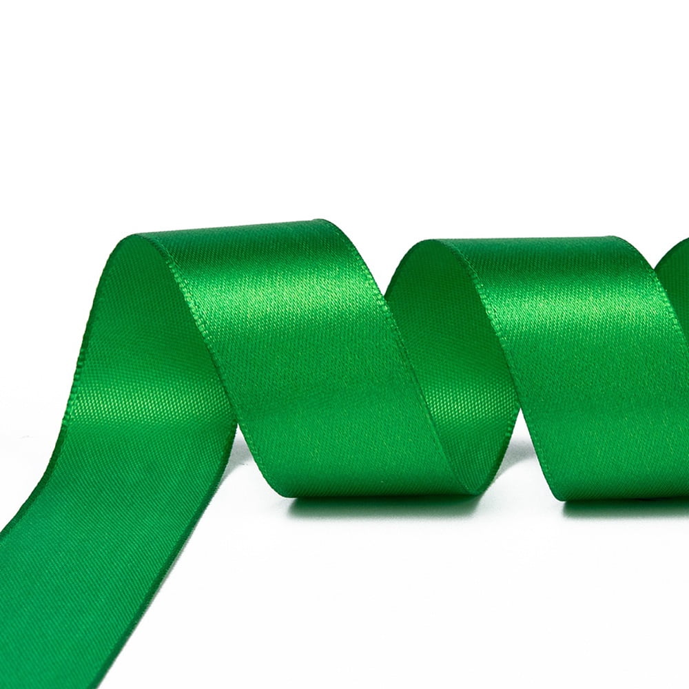 Single Face Satin Ribbon Polyester Ribbon Green 1 inch(25mm) wide 25yards/roll(22.86m/roll) 5rolls/group 125yards/group(114.3m/group)