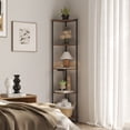 thumbnail image 7 of SUNMORY 5 Tier 65 in Wood and Metal Walnut Corner Bookcase with 2 USD Ports and 2 Power Outlets, 7 of 7